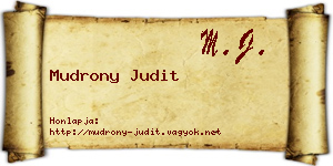 Mudrony Judit névjegykártya
